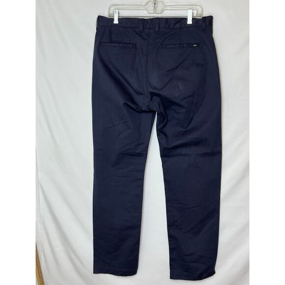 Lacoste Men's Size 33 x 32 Blue Regular Fit Chino Preppy 80s Pants - Picture 2 of 7